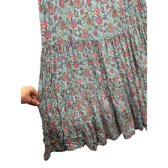 Natural Life Havana Nights Floral Tassel Boho Tiered Maxi Dress Festival M - Picture 9 of 10